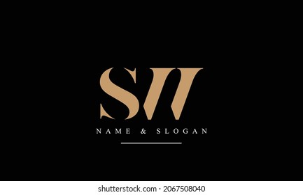 SW, WS, S, W abstract letters logo monogram