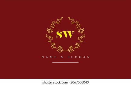 SW, WS, S, W letras abstractas monograma