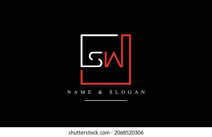 SW, WS, S, W abstract letters logo monogram
