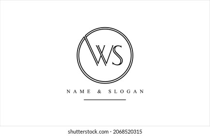 SW, WS, S, W letras abstractas monograma