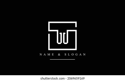 SW, WS, S, W abstract letters logo monogram