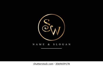 SW, WS, S, W abstract letters logo monogram