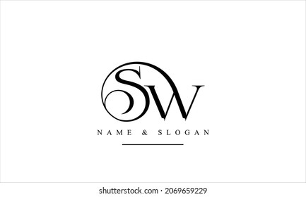 SW, WS, S, W abstract letters logo monogram