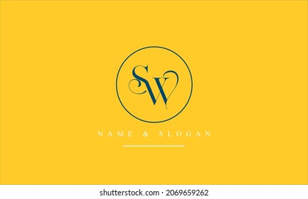 SW, WS, S, W abstract letters logo monogram