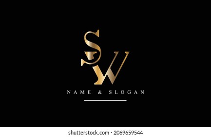 SW, WS, S, W abstract letters logo monogram