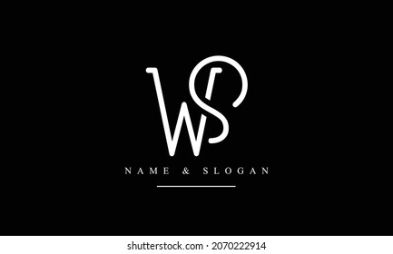 Logos-Monogramm für abstrakte Buchstaben sw, ws, s, w