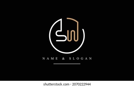 sw, ws, s, w abstract letters logo monogram