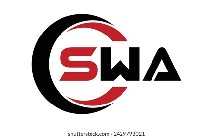 SWA inicial carta círculo creativo forma icono swoosh logo diseño vector plantilla. monograma, marca de la letra, círculo, caligrafía, símbolo, emblema, elegante, abstracto, marca, signo, arte, tipografía, moda