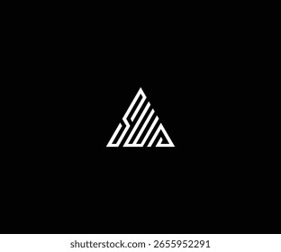 swa letter simple triangle shape logo