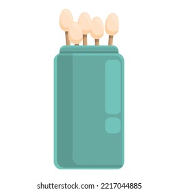 Swab Box Icon Cartoon Vector. Cotton Stick. Eco Pick