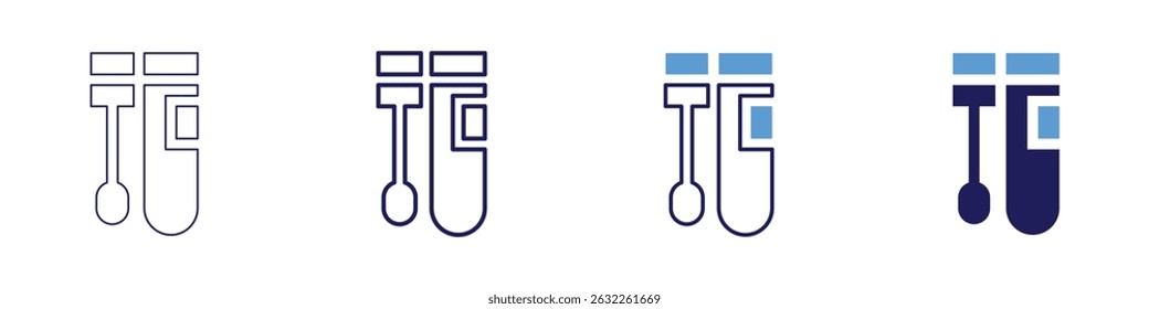 Swab icon in 4 different styles. Thin Line, Line, Bold Line, Duotone. Duotone style. Editable stroke.
