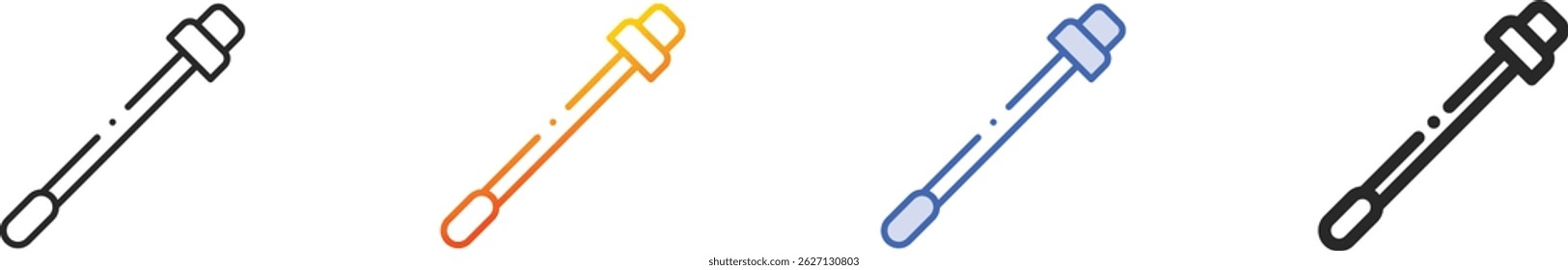 icono del hisopo. Diseño lineal delgado, degradado, trazo azul y estilo audaz aislado sobre fondo blanco