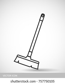 Swab for sweeping icon. Vector icons brushes on a white background in a line design style.