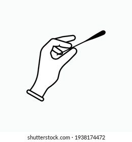 Icono de prueba de swab. Símbolo de análisis de laboratorio - vector.