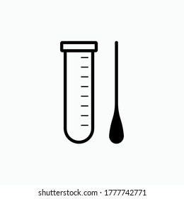 Swab Test Icon. Medical Check Symbol - Vector.