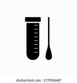 Swab Test Icon. Medical Check Symbol - Vector.