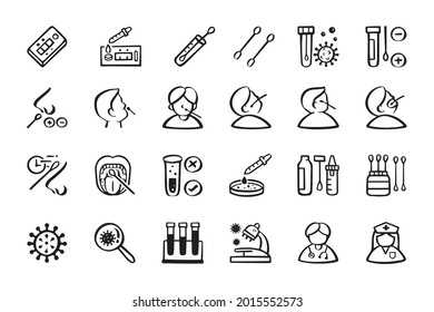 swab test result icon. Covid - 19 Test Nasal swab laboratory test