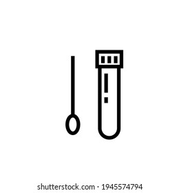 Swab test tube outline icon. Clipart image isolated on white background