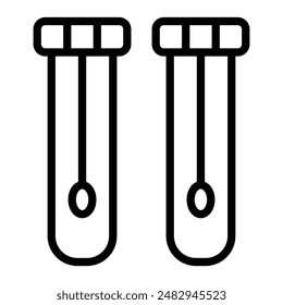 Swab Test Tubes Line Icon Design