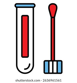 Swab Vector Icon For Virus Testing Procedures