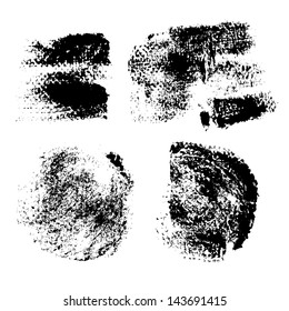 Swabs and prints of paint textured paper