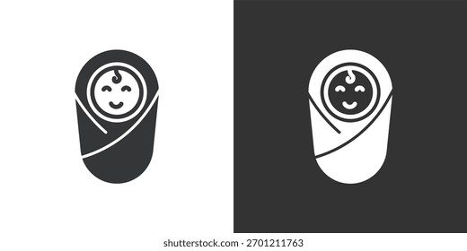 Swaddle baby icon. Solid glyph series icon