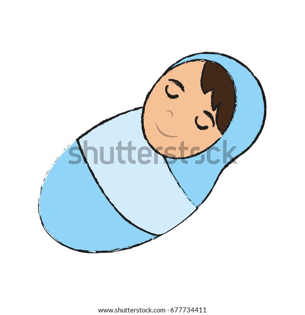 Swaddled Baby Icon Image Stock Vector (Royalty Free) 677734411