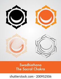 Swadhisthana - the sacral chakra vector symbol illustration