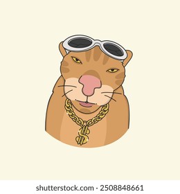 Gato Swag Meme Ilustração Bonita