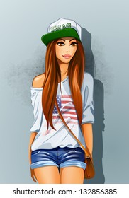 Swag girl. Vector