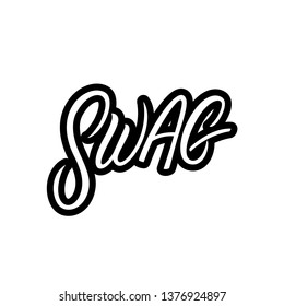 SWAG hand written lettering. Vector illustration.