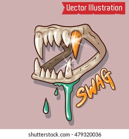 Swag jaw - Street art. Vector illustration EPS.