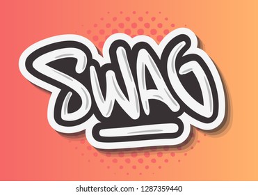 Swag Label Sign Logo Hand Drawn Brush Lettering Calligraphy Type Design Graffiti Tag Style Vector Graphic