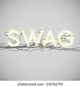 "SWAG" made by neon type, vector