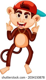 Swag monkey cartoon character illustration