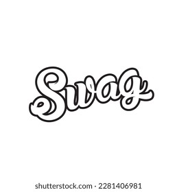 Texto SWAG sobre fondo blanco. Grabación de vectores.