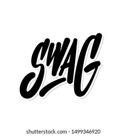 SWAG. Vector hand lettering sticker.