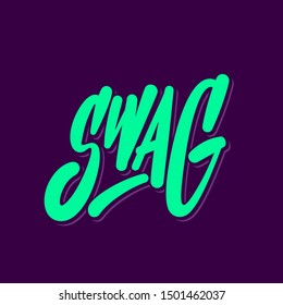 SWAG. Vector hand lettering sticker.