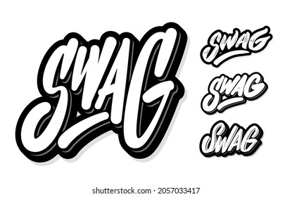 SWAG. Vector handwritten lettering tags set.