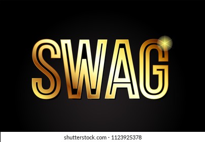 Swag Word Typography Design In Gold Or Golden Color Suitable For Logo, Banner Or Text Design