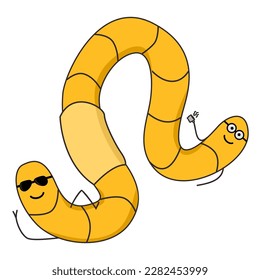 Swag Worm Patch V60 Patch Streetwear, Urban Design Yellow Colors Patch Commercial Use