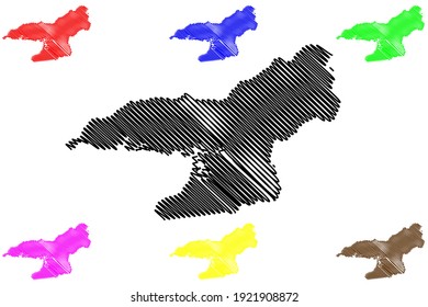 Swain County, North Carolina State (U.S. county, United States of America) map vector illustration, scribble sketch Swain map