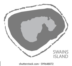 Swains Island American Samoa Map Grey Illustration Silhouette