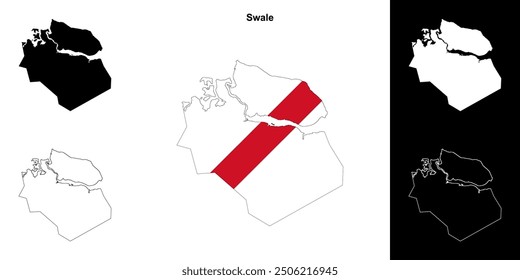 Swale blank outline map set