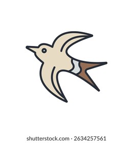 swallow animal icons isolated on White Background. Flat style design