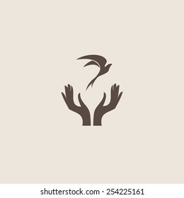 Swallow bird abstract vector logo design template. Creative concept symbol icon.