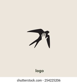 Swallow bird abstract vector logo design template. Creative concept symbol icon. Company logo design.