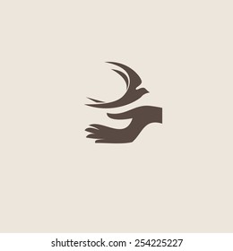 Swallow bird abstract vector logo design template. Creative concept symbol icon. Company logo design.