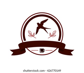 swallow bird coffee cafe image vector