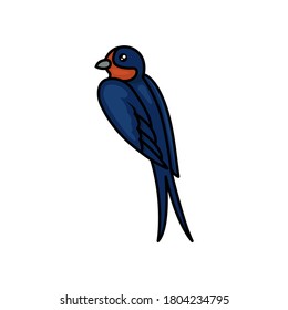 Swallow bird cute mascot design illustration